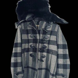 Authentic BURBERRY Brit Line Fur and hooded Wool Coat • size 4